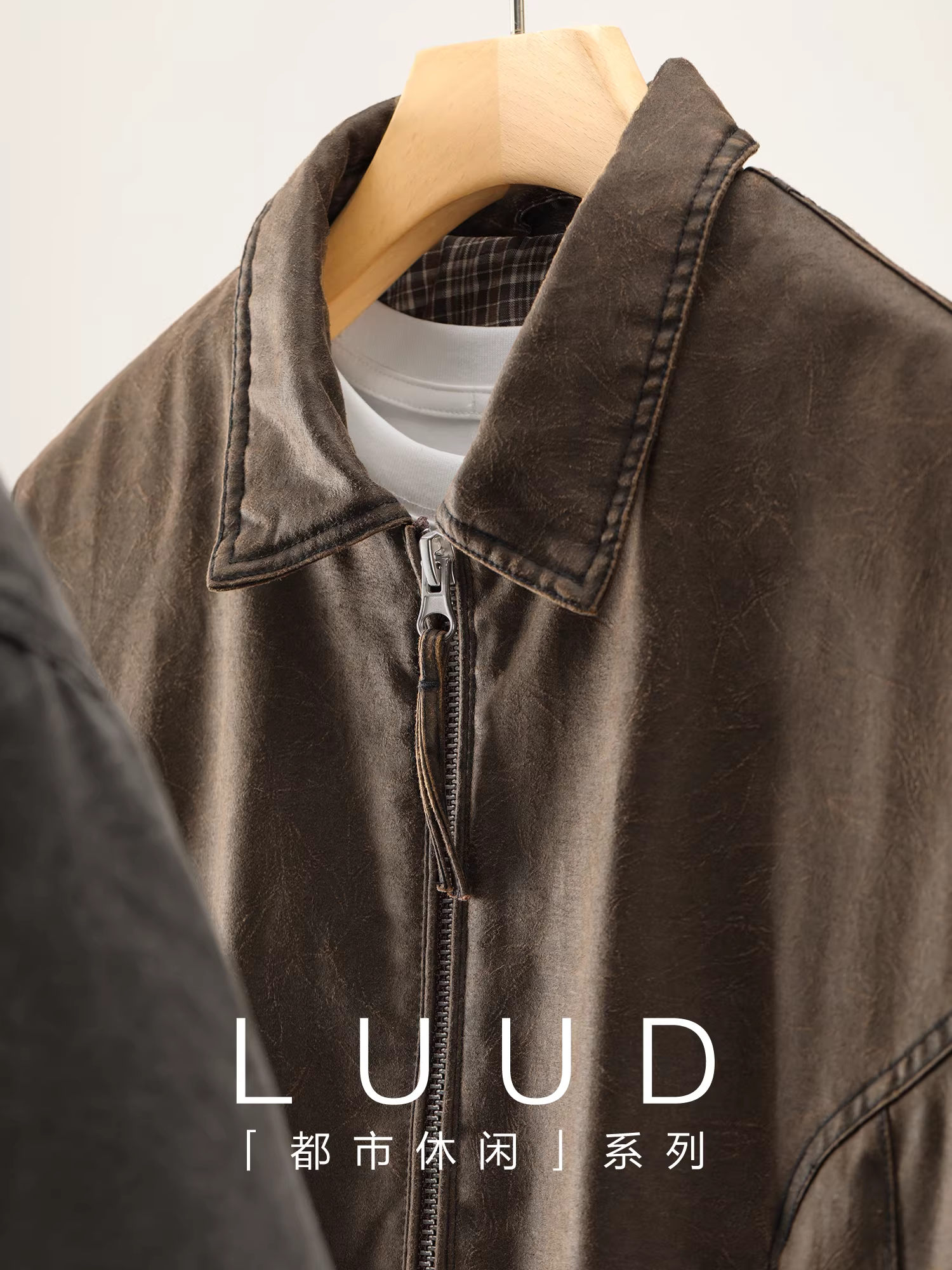 Áo khoác lông vũ LUUD Winter 90 Duck Down Deconstructed Design dành cho nam, áo khoác lót kẻ sọc cổ điển đã qua xử lý.