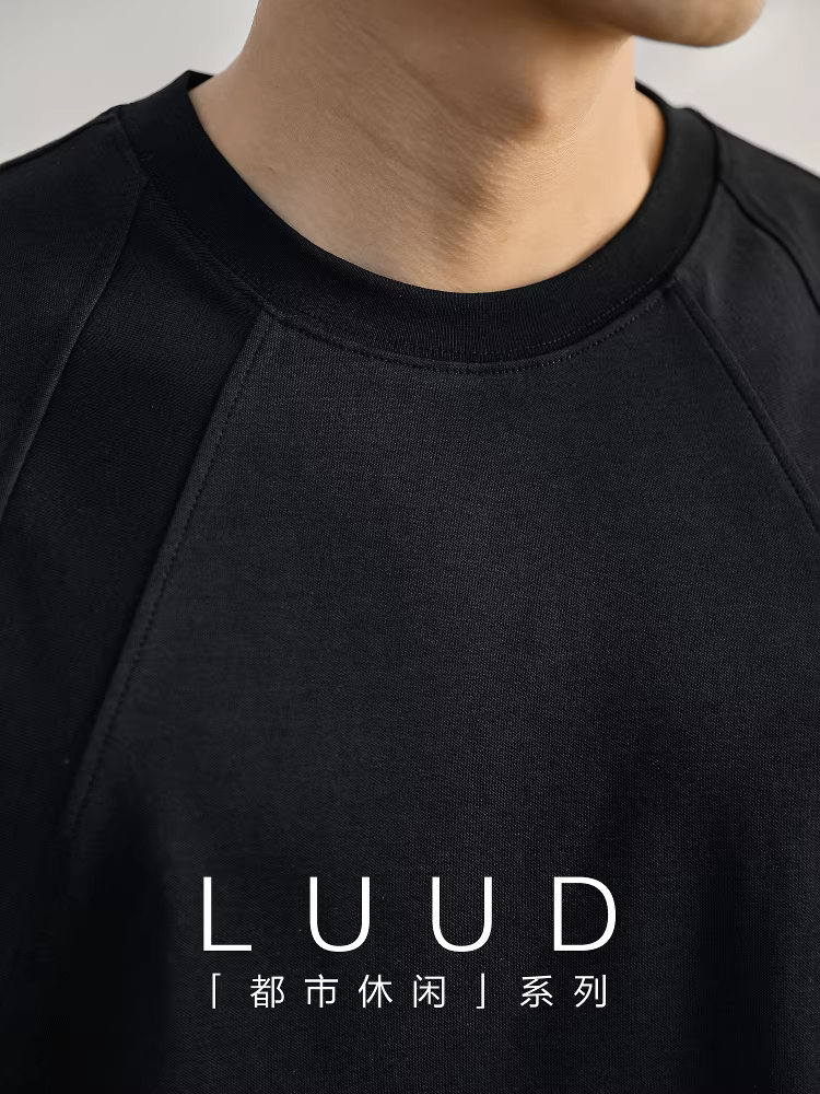 Áo thun ngắn tay kiểu dáng thời trang LUUD dành cho nam, thiết kế mùa hè được phá cách, áo thun rộng rãi đa năng.