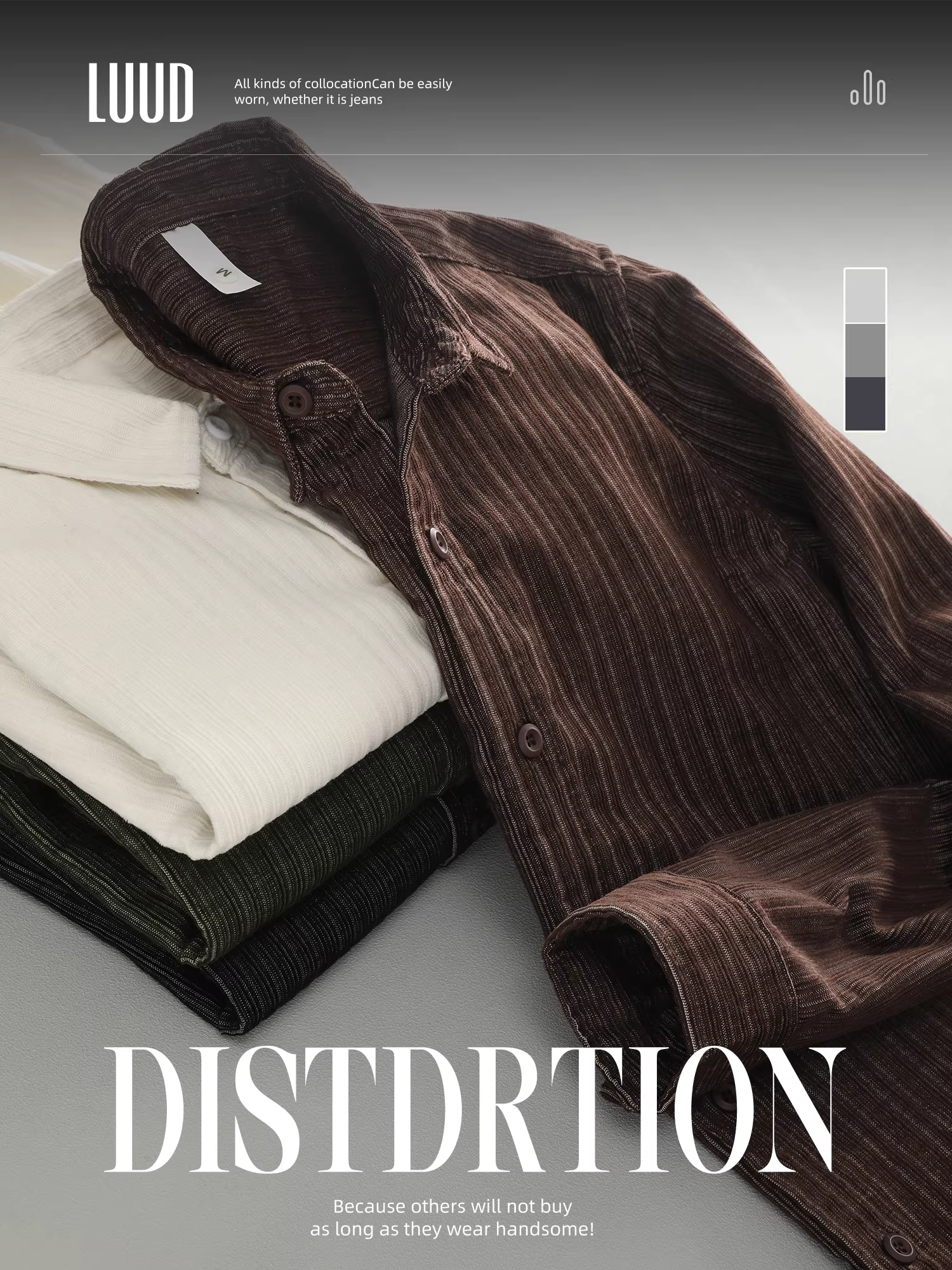 LUUD Thu Mới Thường Ngày Thanh Niên Áo Sơ Mi Vintage Đa Năng Phong Cách Nhật Bản Nghệ Thuật Chải Sọc Dọc Áo Sơ Mi Nam