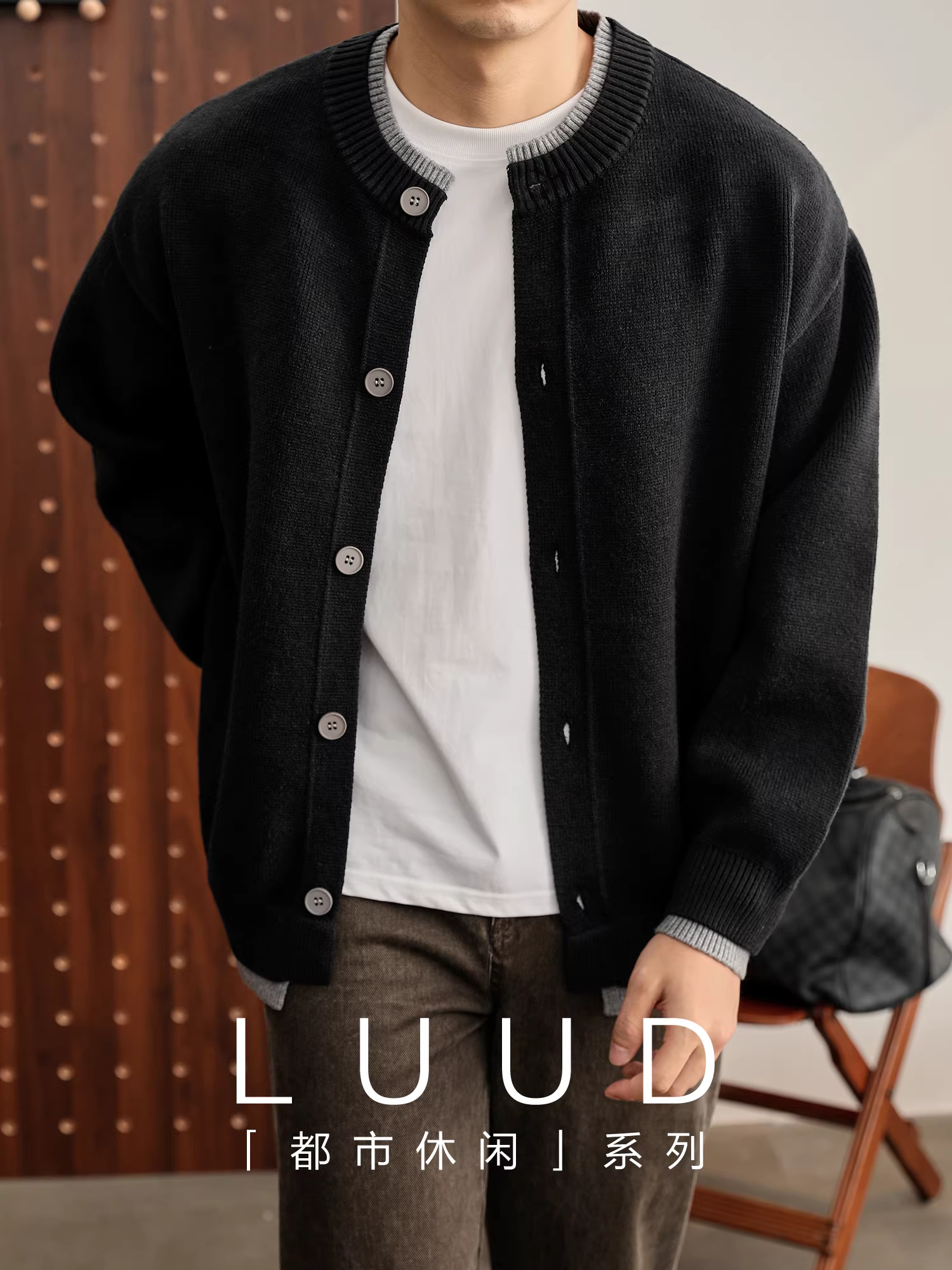 Khuyến mãi đặc biệt: Áo khoác cardigan dày dặn 800g kiểu tiền cổ, chống xù, áo khoác len giả hai lớp mùa thu đông.