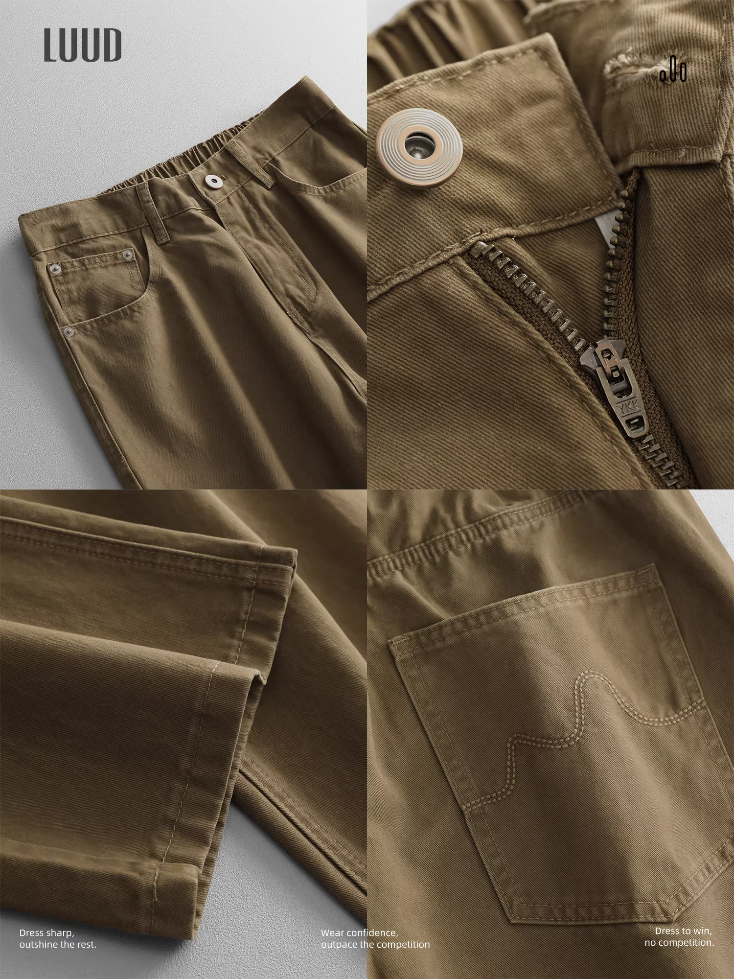 Quần jeans retro phong cách đường phố Mỹ LUUD dành cho nam, mùa thu đông 2025, kiểu dáng rộng thùng thình, ống rộng, quần dài rách