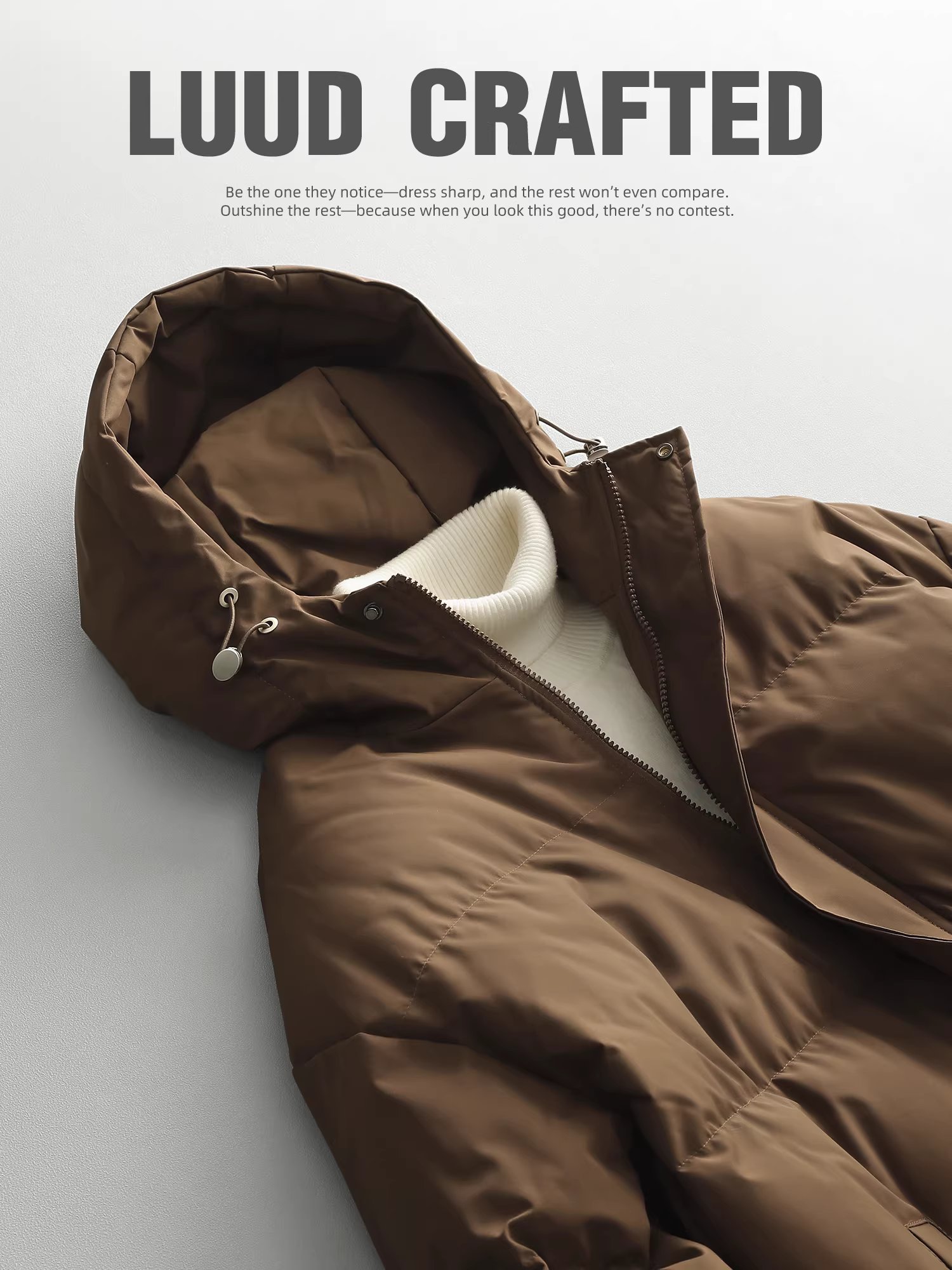 Áo khoác cotton nam LUUD mùa đông mới dày dặn chống lạnh hợp thời trang thương hiệu áo khoác phao màu trơn ấm áp có mũ trùm đầu áo khoác cotton