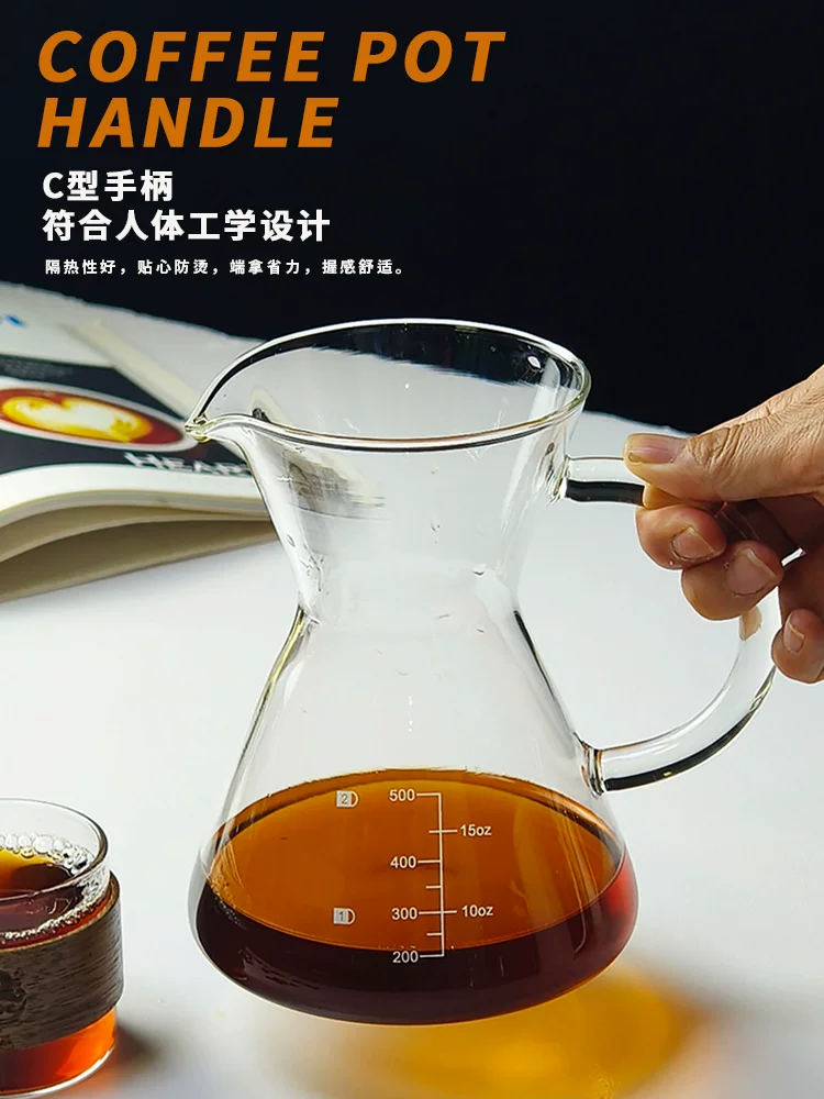 Bộ ấm pha cà phê thủ công tích hợp với phễu lọc cà phê bằng thép không gỉ, bình chia sẻ bằng thủy tinh borosilicate cao cấp, có thể đun nóng.