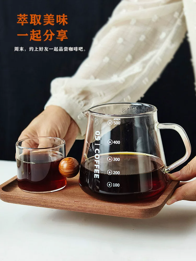 Bộ ấm pha cà phê thủ công dheer, ấm chia sẻ bằng thủy tinh chịu nhiệt có vạch chia, cốc chiết xuất cà phê, dụng cụ lọc cà phê