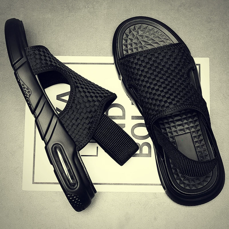 Giày sandal nam phong cách Anh quốc mùa hè, kiểu dáng mới chính hãng, thoáng khí, đế dày, nhẹ, chống trơn trượt, đế mềm, giày đi biển cho nam thanh niên
