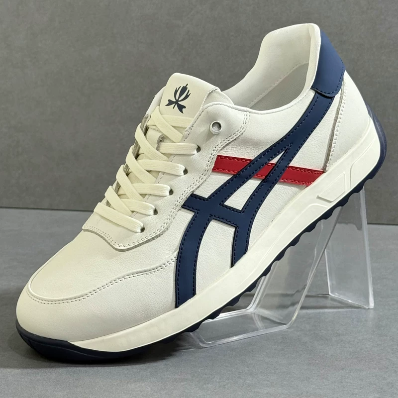 Giày Nam DeXun 2025 Mẫu Mới Da Thật Thời Trang Giày Thể Thao Sneaker Nam Màu Khối Cổ Điển Giày Forrest Gump