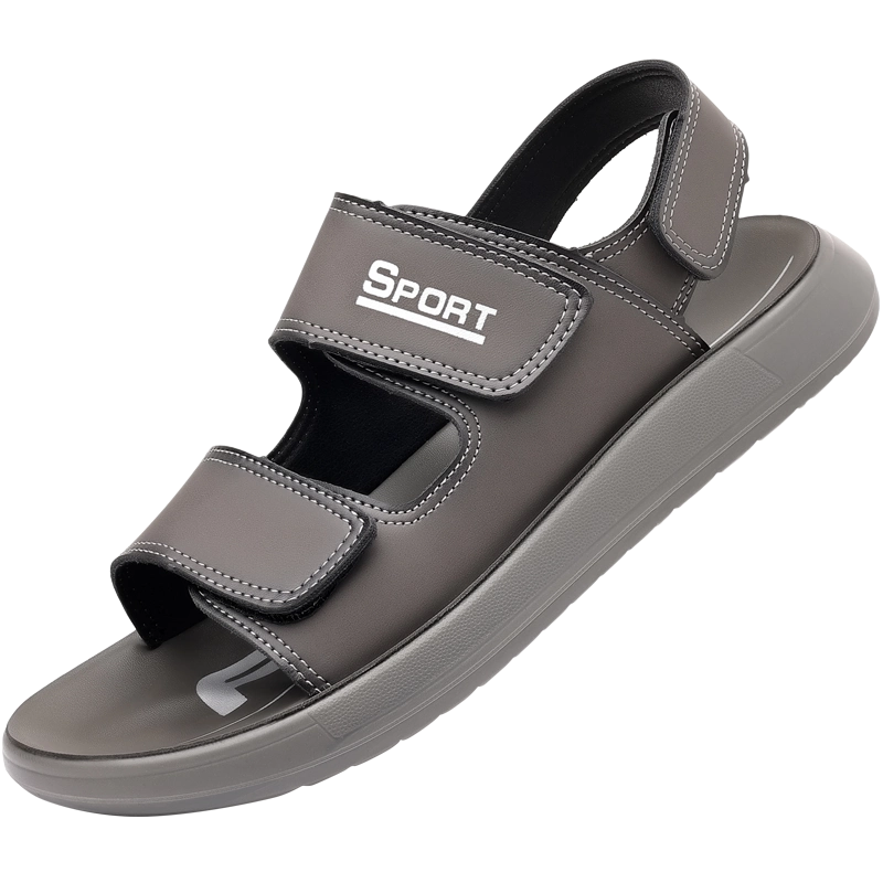 Giày sandal da nam mùa hè, thích hợp lái xe, đế mềm, chống trơn trượt, khử mùi, giày đi biển da thật thời trang, nhẹ.