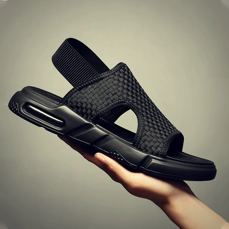 Giày sandal nam phong cách Anh quốc mùa hè, kiểu dáng mới chính hãng, thoáng khí, đế dày, nhẹ, chống trơn trượt, đế mềm, giày đi biển cho nam thanh niên