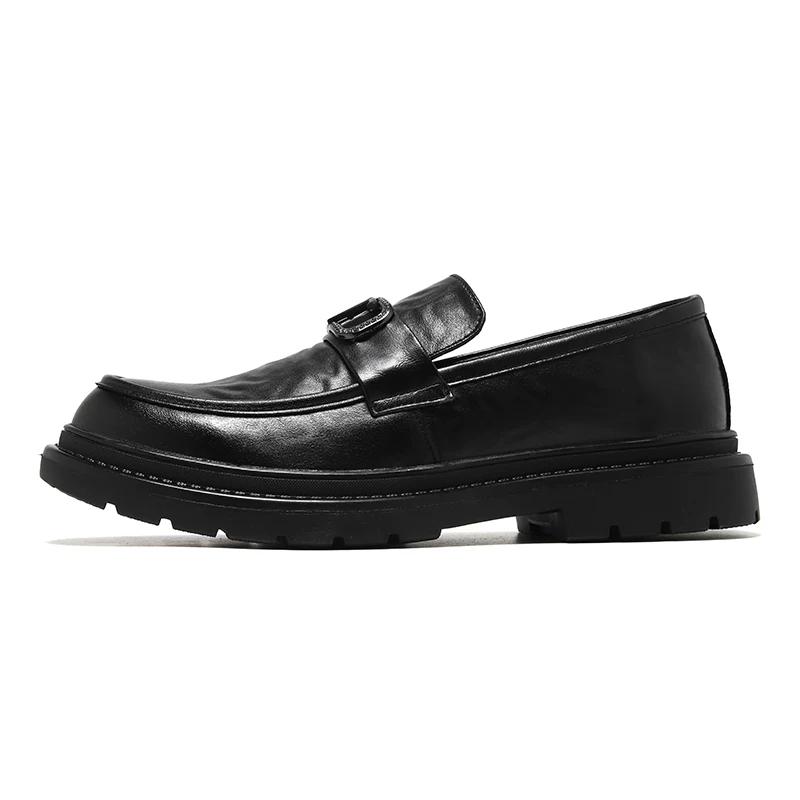 Giày da nam kiểu lười, giày lười công sở phong cách Hàn Quốc, giày derby kiểu Anh thoáng khí, giày da nam nhỏ bằng da thật