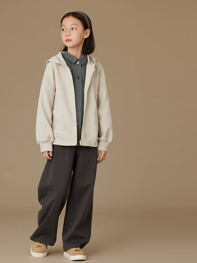 Quần áo trẻ em mùa xuân thu cổ điển đơn giản áo len có mũ trùm đầu bé trai và bé gái áo cardigan giản dị
