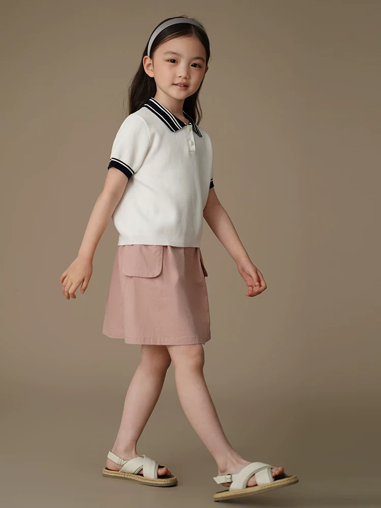 Áo dệt kim mùa hè cho trẻ em, áo thun ngắn tay thoáng mát, áo POLO cho bé trai và bé gái, mỏng cho mùa hè
