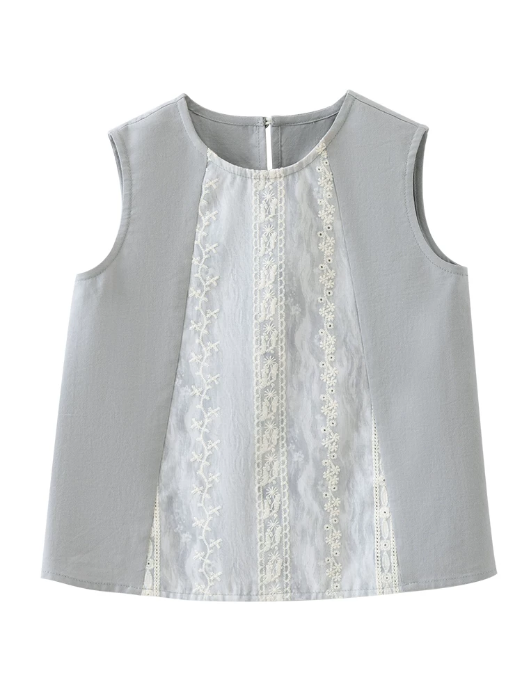 Áo thun bé gái Hazi 2025 phong cách Trung Hoa mới, chất liệu cotton linen thân thiện với da, thoáng khí, dành cho mùa hè