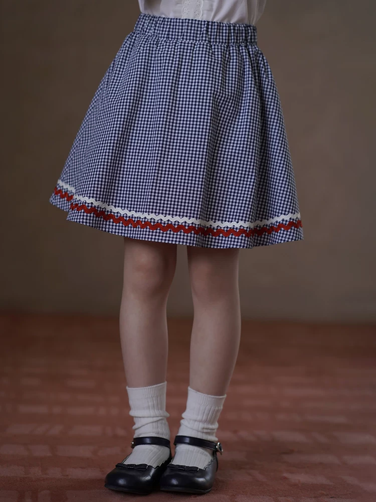 Quần áo trẻ em mặc mùa hè cotton thân thiện với da váy kẻ sọc cổ điển váy chữ A dành cho nữ váy ngắn phong cách học đường váy ngắn mỏng