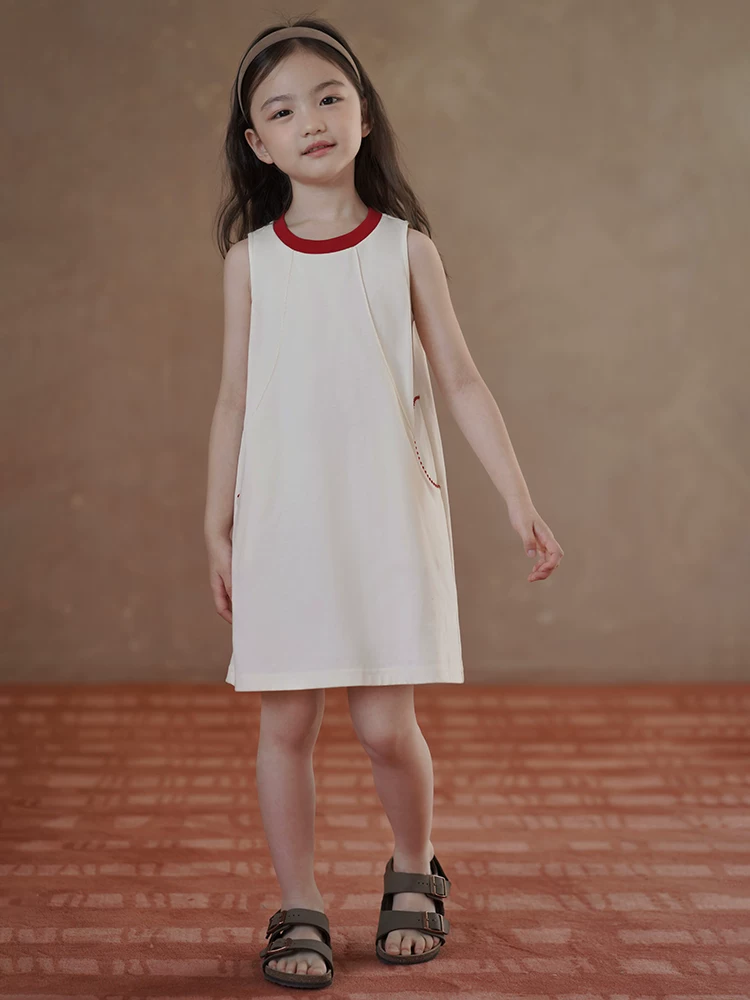 Quần áo trẻ em váy mùa hè váy màu mơ váy ba lỗ cho bé gái váy mỏng mùa hè thoáng khí nhanh khô cho trẻ lớn hơn
