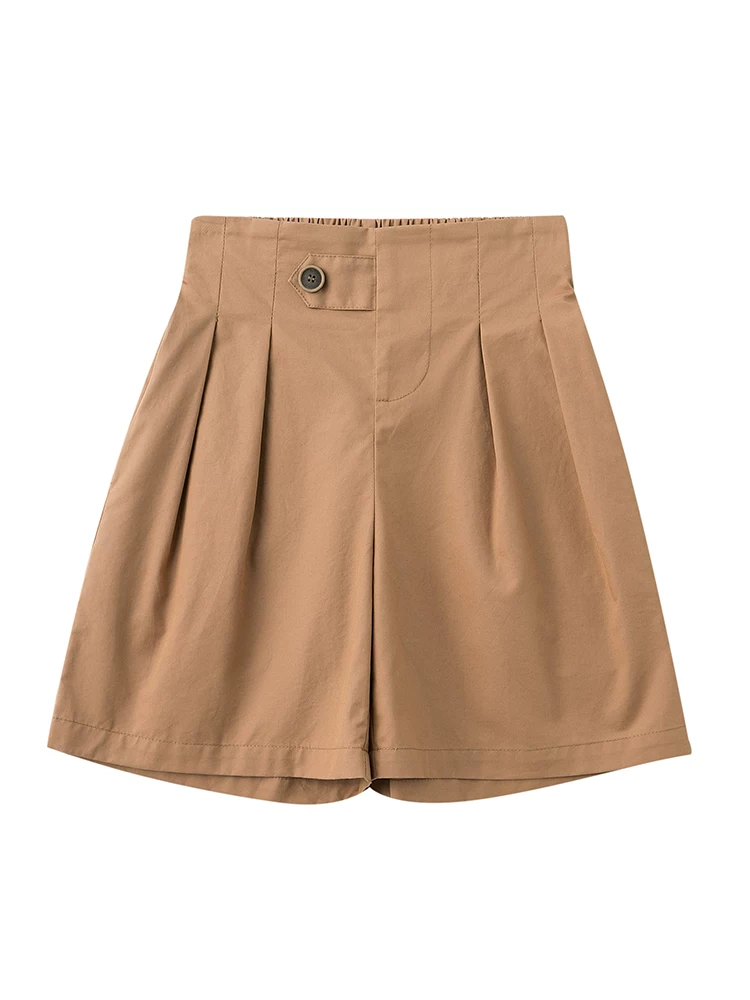Quần áo trẻ em Hazi Mùa hè Mới về Phong cách cha mẹ và con cái Kiểu dáng rộng rãi Chất liệu cotton nguyên chất Đa năng Phong cách Nhật Bản Eo co giãn Quần short ống rộng năm điểm