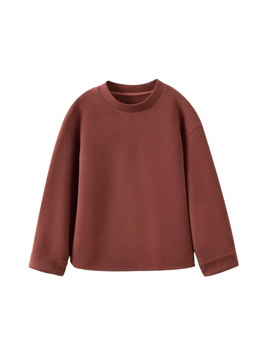 Quần áo mùa đông trẻ em áo len đỏ phong cách Hàn Quốc áo hoodie lông cừu dáng rộng bé trai bé gái áo len dày ấm áp