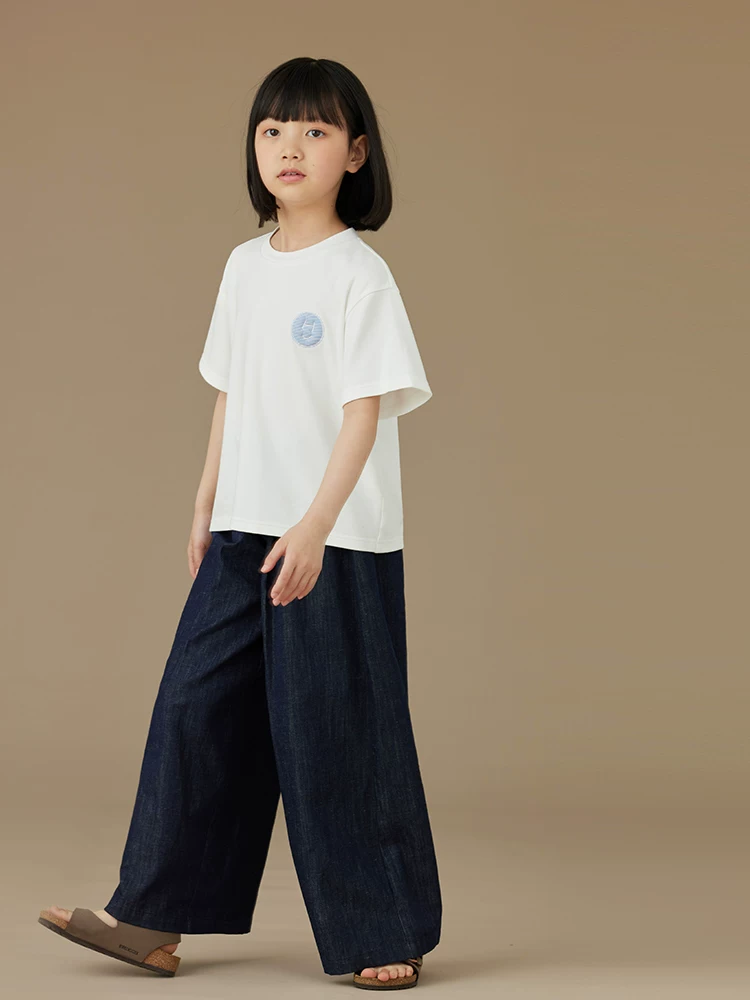 Quần áo trẻ em áo bé trai và bé gái mùa hè dễ thương mặt cười trẻ em cơ bản giản dị áo thun trắng tay ngắn hợp thời trang