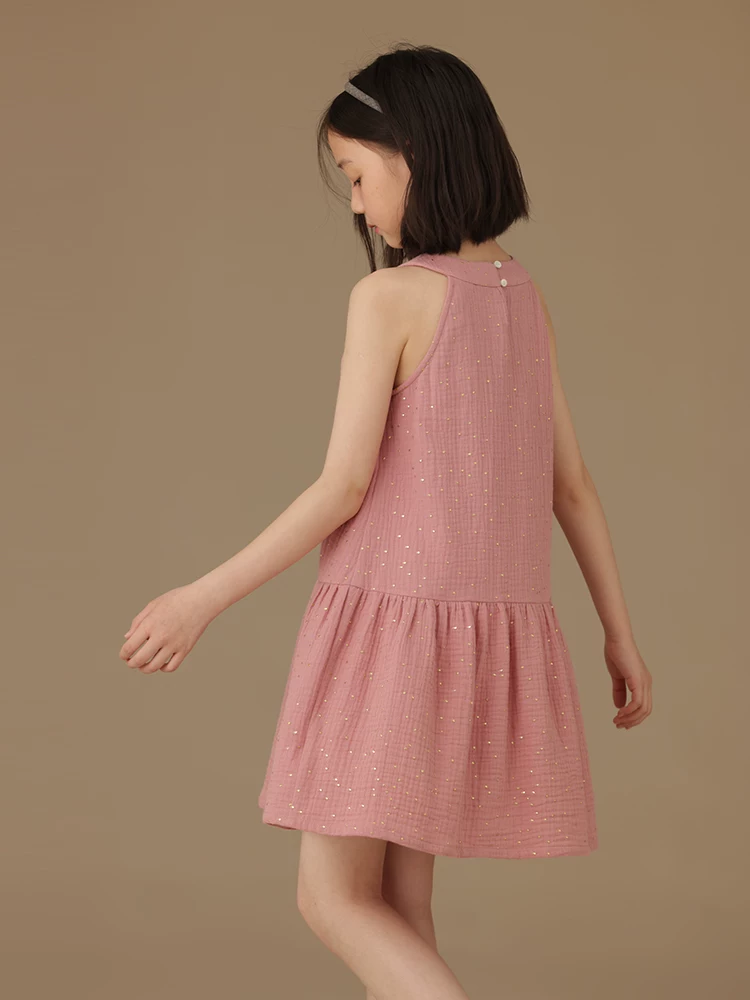 Quần áo trẻ em Hazi Váy mùa hè dành cho trẻ em màu đỏ hồng Váy cotton toàn bộ Váy bé gái Váy mùa hè cho bé gái Cảm giác cao cấp