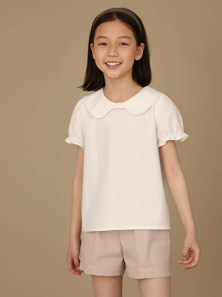Quần áo trẻ em Ha Chi Mùa hè mới Quần short cotton cạp cao màu tím hồng kiểu chữ A Quần short ống rộng dành cho cha mẹ và con cái Quần short năm điểm thông thường dành cho bé gái