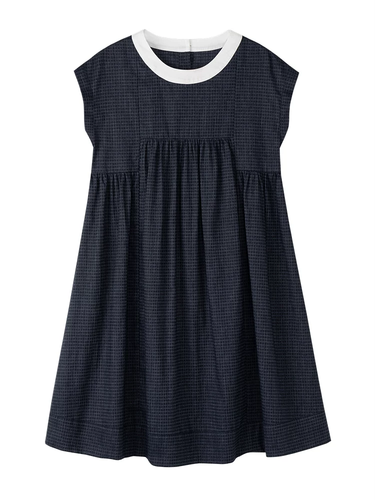 Váy vest mùa hè cho trẻ em mang lại cảm giác cao cấp, váy màu xanh hải quân cho các cô gái lớn tuổi, váy mỏng mùa hè cho bé gái.