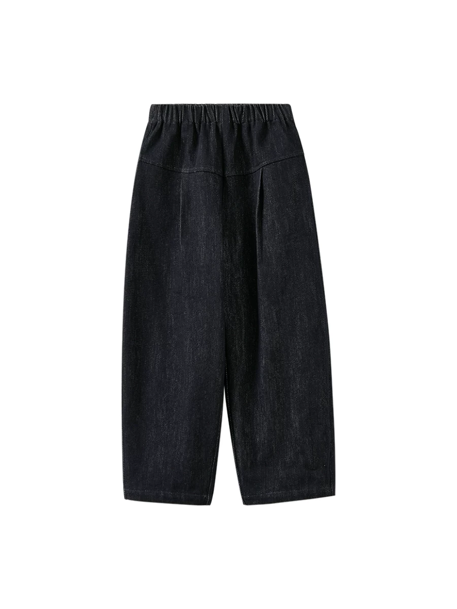 Quần lót lông cừu mùa đông cho trẻ em quần jean dáng rộng đa năng phong cách retro bé trai bé gái quần cà rốt ấm áp