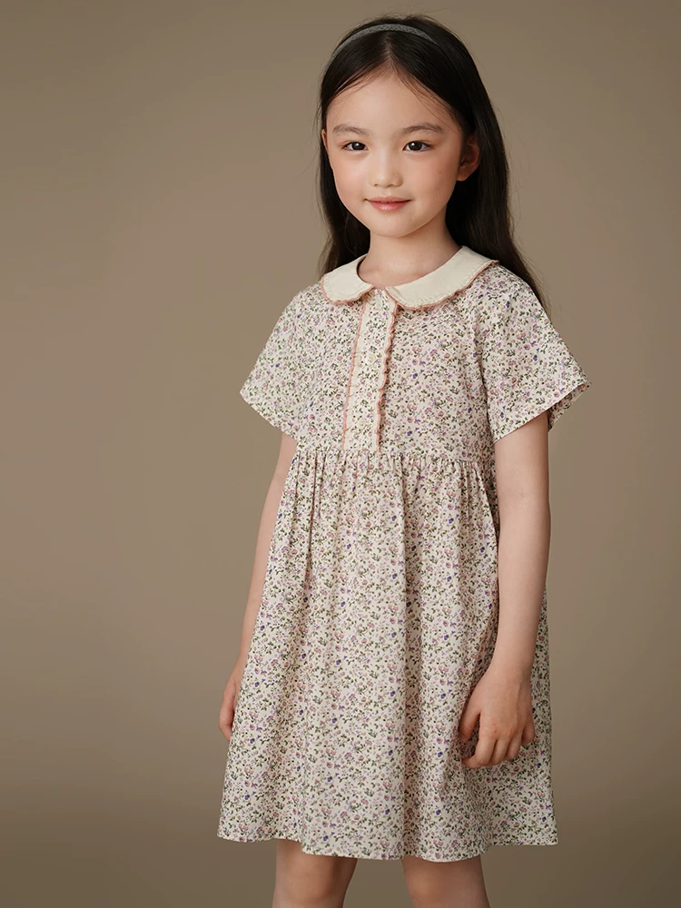 Quần áo trẻ em mặc mùa hè phong cách Hàn Quốc váy hoa ngọt ngào cho bé gái váy ngắn tay mùa hè kiểu dáng mỏng