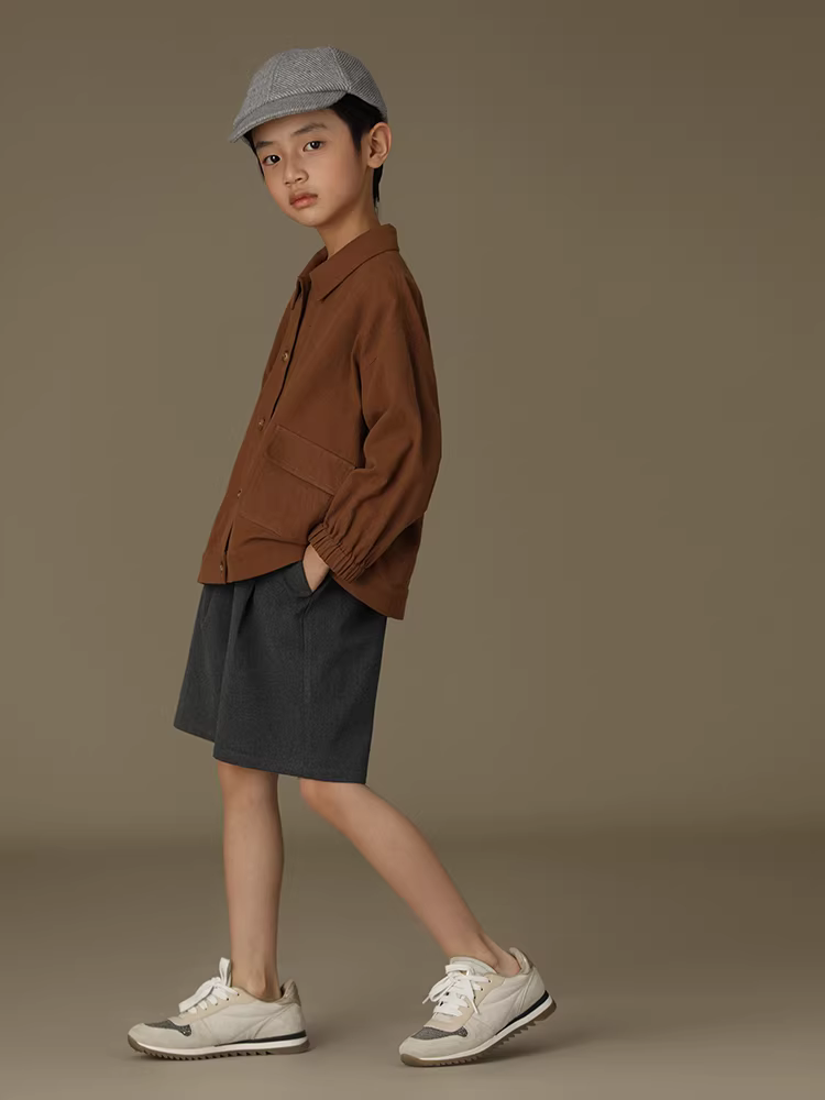 Quần áo trẻ em Hazi Mùa thu Mới về Bé trai và bé gái Bộ đồ dáng rộng xếp ly dành cho cha mẹ và con cái Quần short bé Quần thường ngày năm điểm