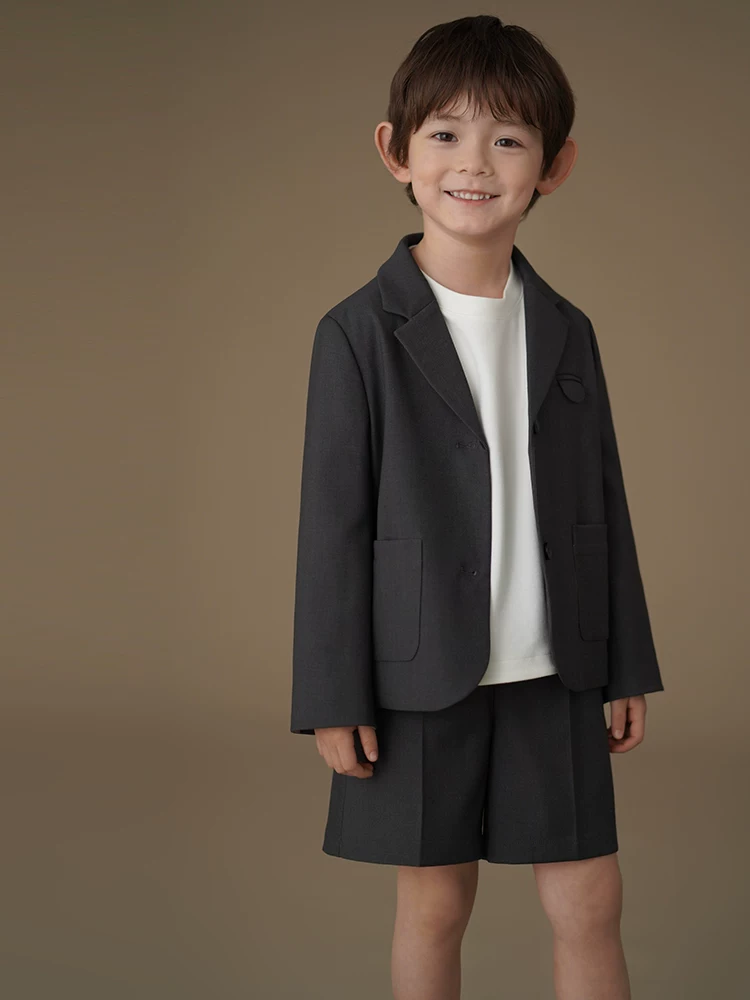 Quần áo trẻ em xuân thu, bộ đồ trẻ em kiểu học sinh, blazer quần short, bộ vest lịch sự cho bé trai bé gái, trang phục mùa thu cho trẻ lớn