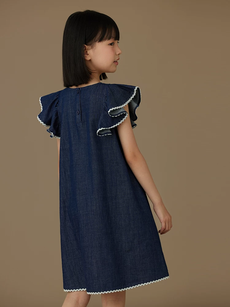 Quần áo trẻ em váy vest mùa hè cotton thoáng khí thân thiện với làn da váy denim bé gái váy bé gái có thiết kế đầy phong cách