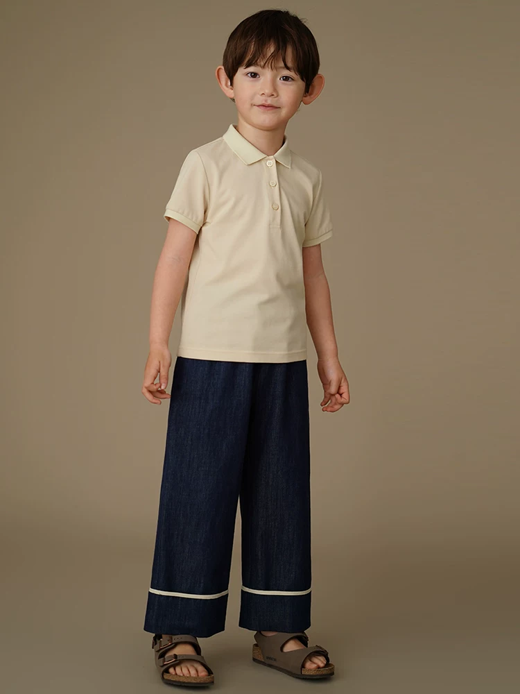Quần áo trẻ em Hazi Mùa hè phong cách Hàn Quốc Quần dài thường ngày Quần cotton thân thiện với da Quần thẳng bé trai bé gái Quần jean rộng
