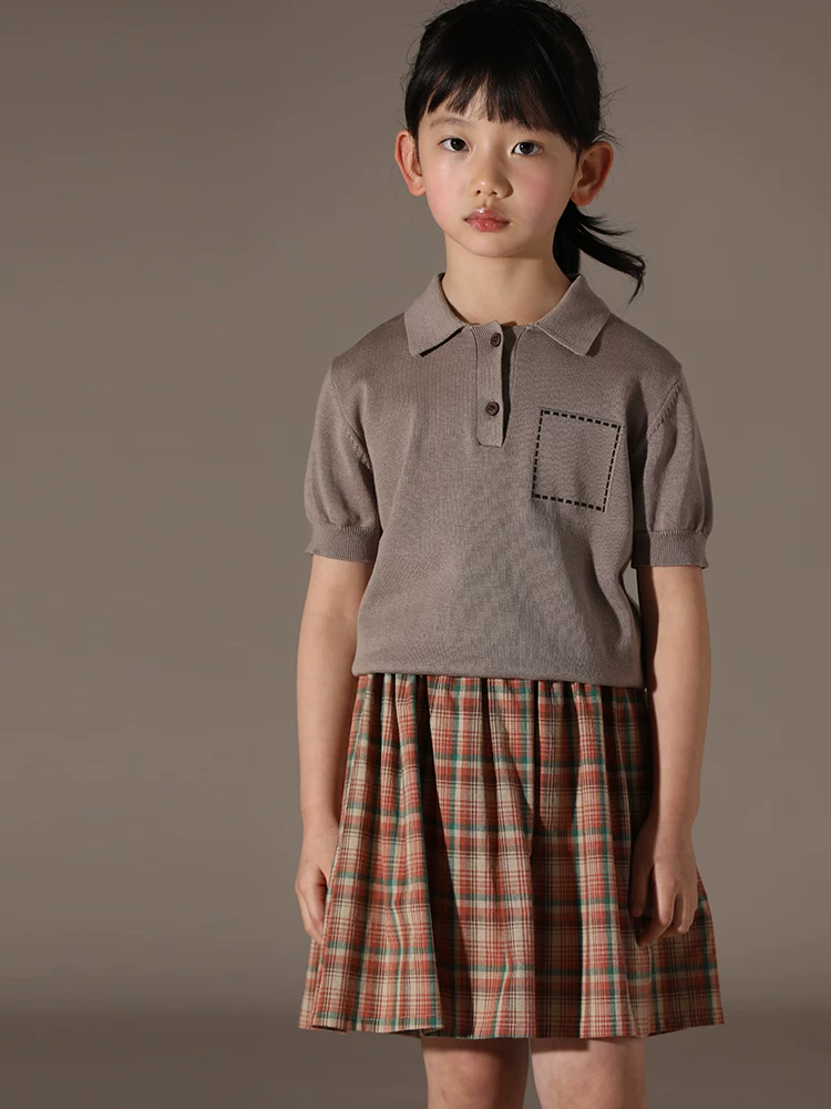Quần áo trẻ em Hazi Quần áo trẻ em mùa hè bằng vải cotton đầy màu sắc Kẻ sọc cổ điển Phong cách cha mẹ và con cái Váy xếp ly chữ A Váy bé gái
