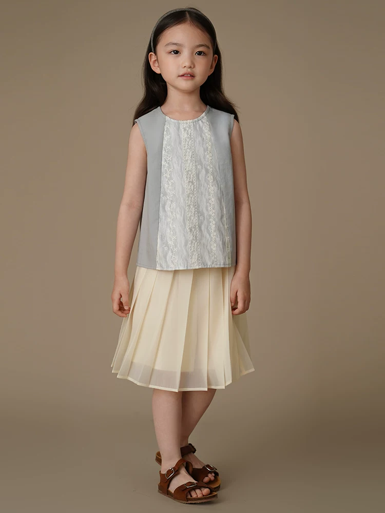 Áo thun bé gái Hazi 2025 phong cách Trung Hoa mới, chất liệu cotton linen thân thiện với da, thoáng khí, dành cho mùa hè