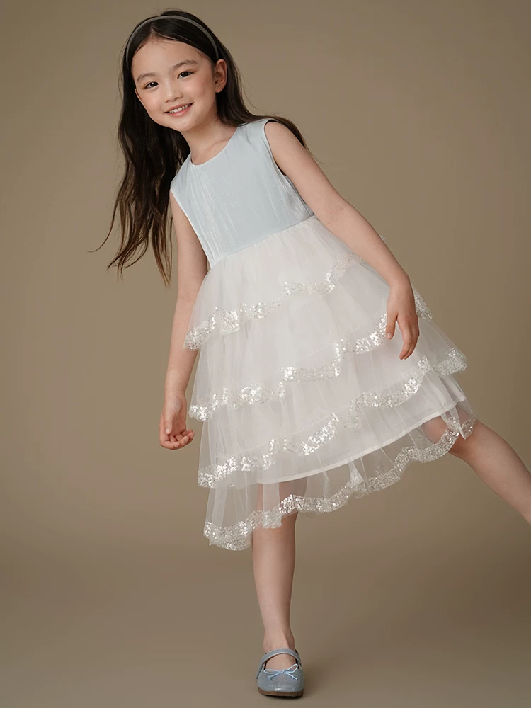 Quần áo trẻ em váy mùa hè cho bé gái váy bánh ngọt váy công chúa dài vừa phải váy vải tuyn cho bé gái có thiết kế đầy phong cách