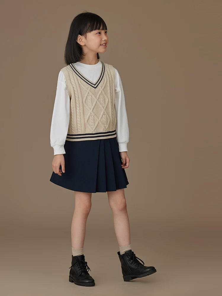 Quần áo trẻ em mùa xuân thu áo vest dệt kim đơn giản giản dị áo dệt kim bé trai và bé gái áo vest cổ chữ V áo khoác ngoài