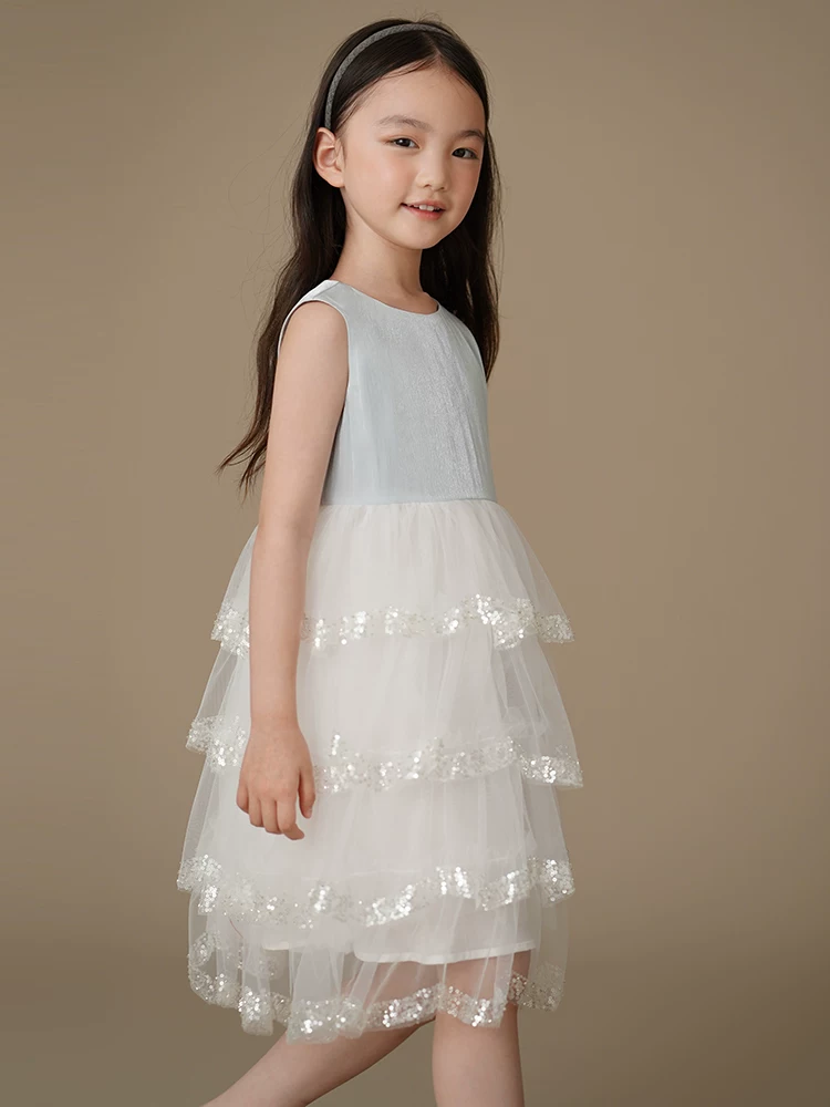 Quần áo trẻ em váy mùa hè cho bé gái váy bánh ngọt váy công chúa dài vừa phải váy vải tuyn cho bé gái có thiết kế đầy phong cách