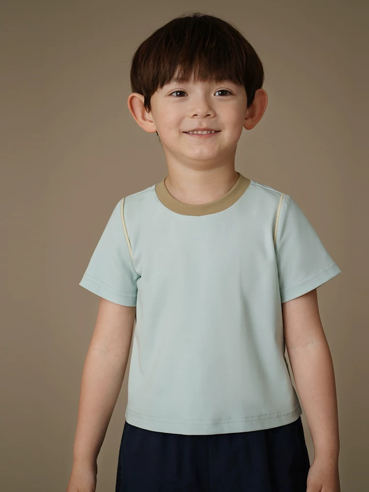 Áo dệt kim mỏng mùa hè cho trẻ em, áo thun ngắn tay cho bé trai và bé gái, quần áo mùa hè đa năng vừa vặn kiểu dáng mới cho trẻ em