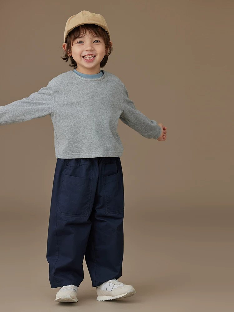 Quần áo trẻ em mùa xuân thu áo thường ngày cotton thân thiện với da áo giả hai mảnh áo thun bé trai và bé gái áo sơ mi màu xám