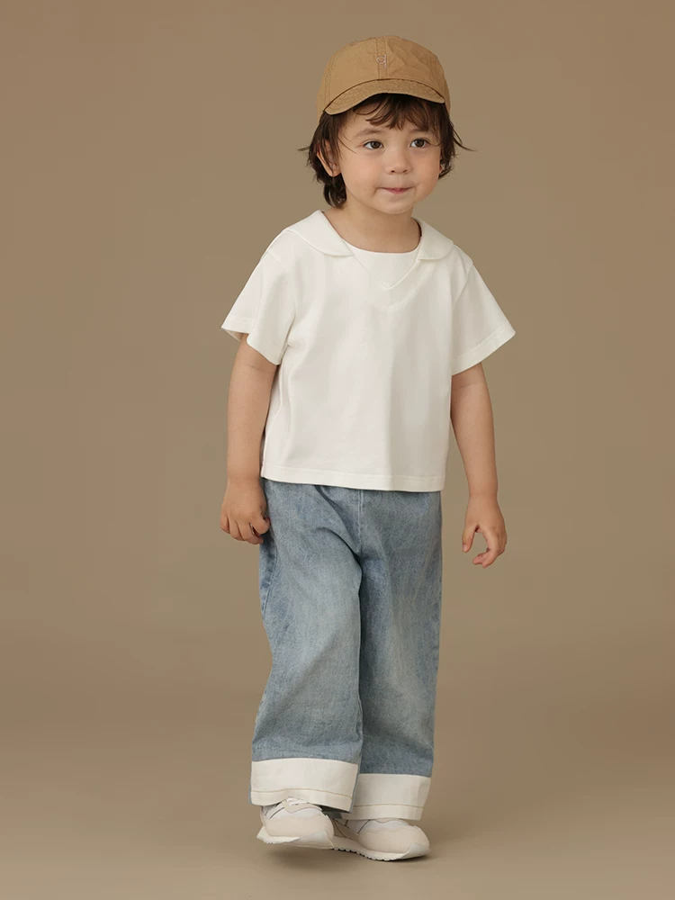 Quần dài chín điểm cho trẻ em mùa hè cotton mỏng đa năng quần dài quần âu bé trai bé gái quần jean dáng rộng vừa vặn