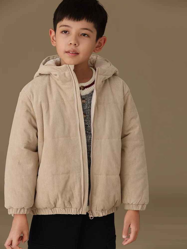 Hazi Quần Áo Trẻ Em 24 Mùa Đông Bộ Sưu Tập Mới Cotton Ren Định Cha Mẹ-Con Dày Đệm Áo Có Mũ Trùm Đầu Dây Kéo