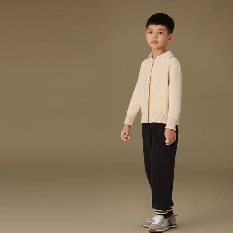Quần áo trẻ em mùa thu đông áo khoác len trẻ em khí chất dịu dàng giản dị áo len đa năng bé trai và bé gái áo len dệt kim cardigan