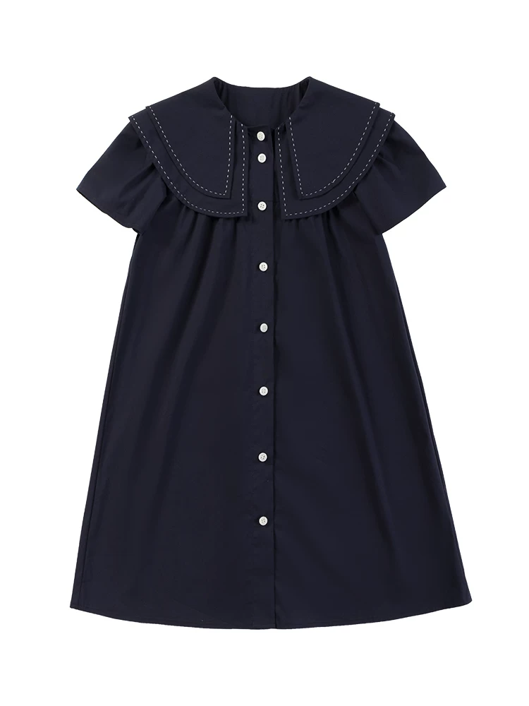 Váy mùa hè cho trẻ em, chất liệu cotton nguyên chất, phong cách học đường cổ điển, váy thường ngày cho bé gái, mỏng cho mùa hè.