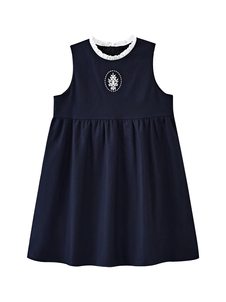 Quần áo trẻ em Ha Chi Xuân Thu Váy vest trẻ em Thanh lịch Cao cấp Chiều dài trung bình Váy phong cách đại học Váy mùa thu cho bé gái Phong cách mới