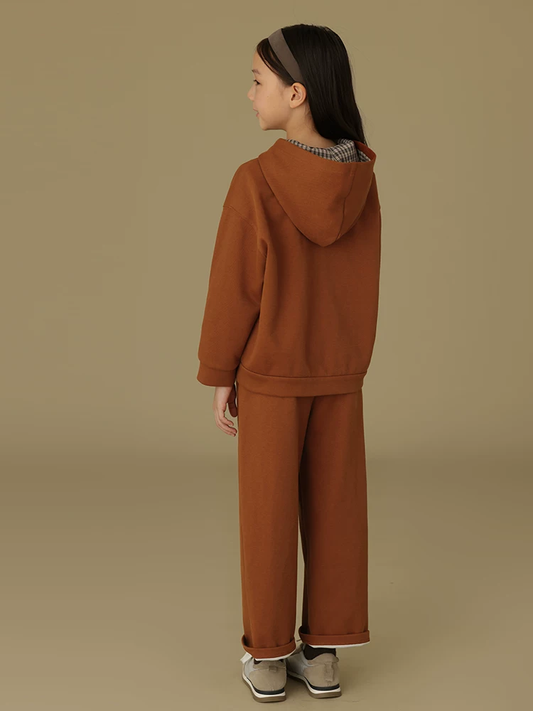 Bộ quần áo trẻ em mùa thu chất liệu cotton, kiểu dáng áo hoodie có khóa kéo, phong cách thể thao giản dị kiểu Mỹ, dành cho bé trai và bé gái.