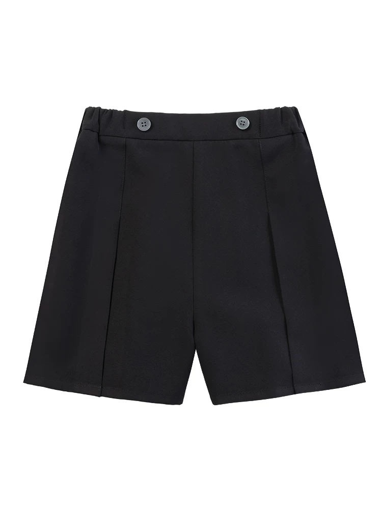 Quần áo trẻ em Ha Chi Mùa hè mới về Màu đen Thiết thực Quần short xếp ly bán co giãn năm điểm Quần short đa năng dành cho cha mẹ và con cái Quần short thường ngày dành cho bé gái