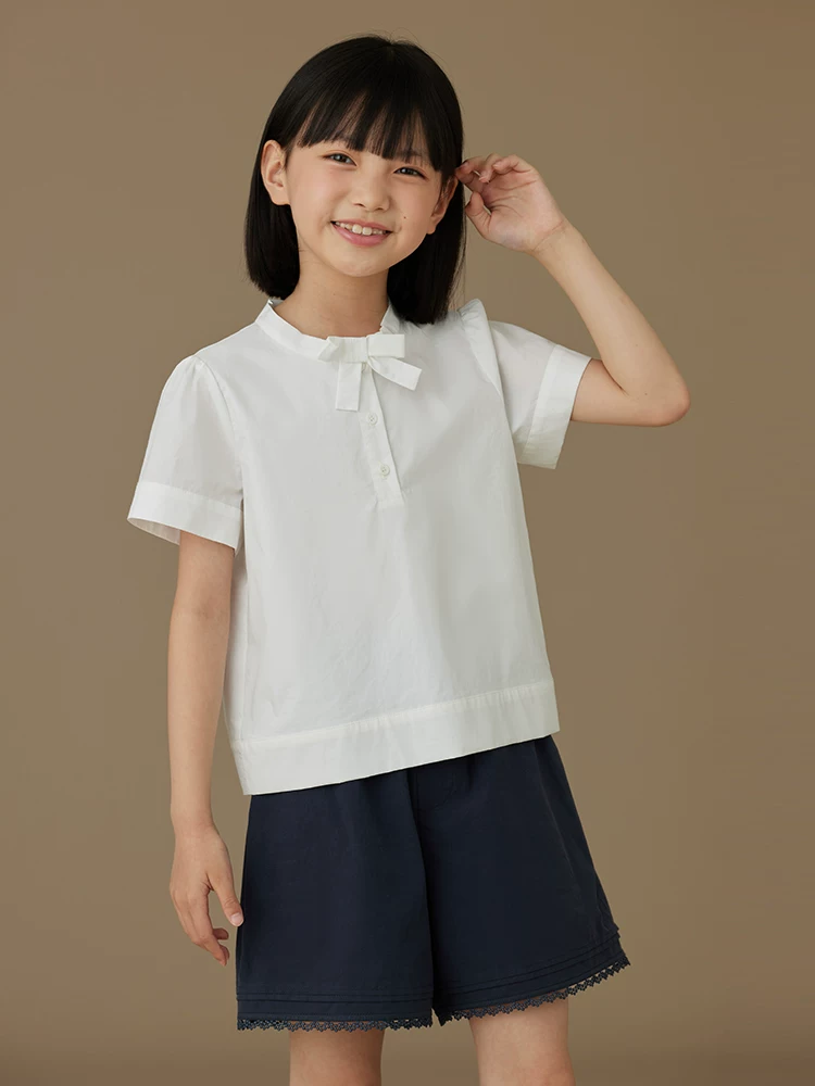 Quần short denim trẻ em cho bé gái, kiểu dáng mới mùa hè, quần ống rộng, đa năng, quần dài vừa thân thiện với làn da, mỏng.