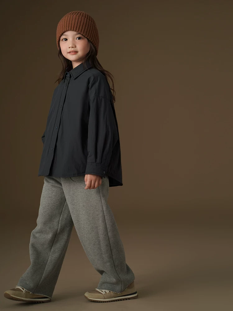 Quần dài trẻ em lót lông cừu dày dặn ấm áp, kiểu dáng suông rộng, chất liệu cotton 100%, dành cho bé trai và bé gái.