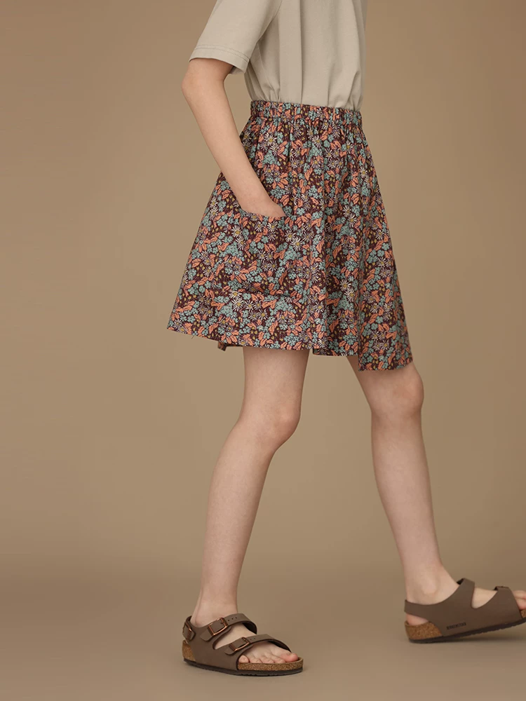 Quần áo trẻ em Hazi phong cách cổ điển Pháp hoàn toàn bằng vải cotton váy hoa giản dị dành cho trẻ em váy nửa váy trẻ em váy ngắn mùa hè mỏng