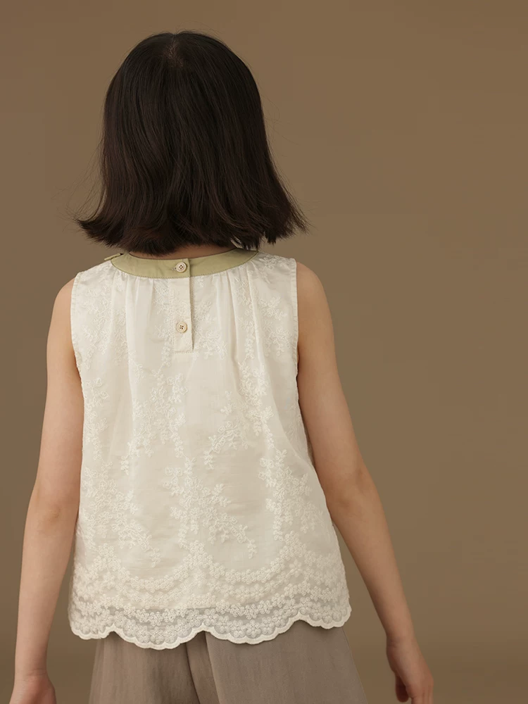 Quần áo trẻ em áo vest mùa hè phong cách Trung Hoa mới áo trẻ em phong cách dân tộc áo sơ mi ngắn tay cho bé gái áo sơ mi cho bé gái mang lại cảm giác cao cấp