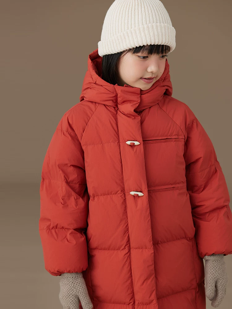 Áo khoác mùa đông dày dặn và ấm áp màu đỏ và đen dành cho bé trai và bé gái