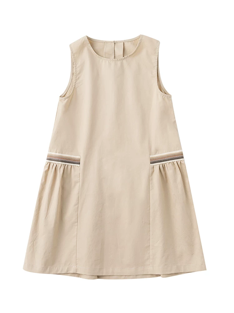 Quần áo trẻ em Hazi Mùa hè mới về Váy không tay bằng vải cotton kiểu dáng cha mẹ và con gái với thiết kế vá chắp xếp nếp